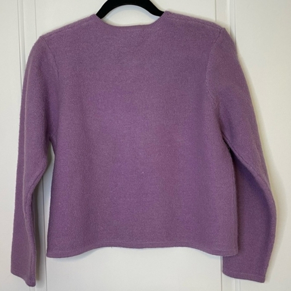 Vintage Pendleton Grandmacore Lilac Lavender Purple Single Button Wool Cardigan - Picture 6 of 10
